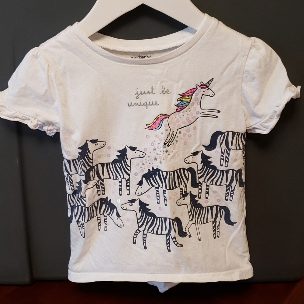 Girl's unicorn and zebra t-shirt